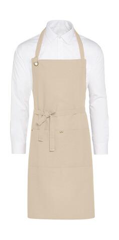 SG ACCESSORIES - BISTRO PROVENCE - Eyelet Bib Apron with Pocket, Natural, One Size bedrucken, Art.-Nr. 963590080