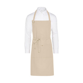 SG ACCESSORIES - BISTRO PROVENCE - Eyelet Bib Apron with Pocket, Natural, One Size bedrucken, Art.-Nr. 963590080