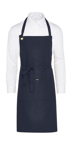 SG ACCESSORIES - BISTRO PROVENCE - Eyelet Bib Apron with Pocket, Navy, One Size bedrucken, Art.-Nr. 963592000