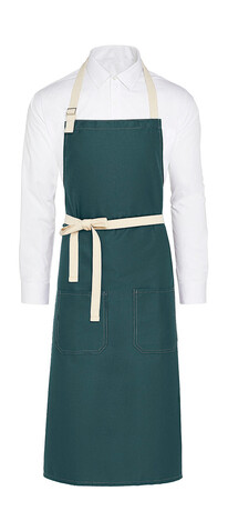 SG ACCESSORIES - BISTRO SANTORINI - Contrasted Bib Apron with Pocket, Enamel Blue, One Size bedrucken, Art.-Nr. 966593100