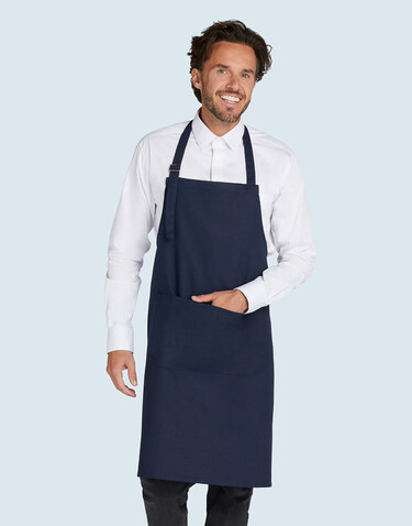 SG ACCESSORIES - BISTRO LISBON - Cotton Heavyweight Bib Apron with Pocket, Enamel Blue, One Size bedrucken, Art.-Nr. 969593100