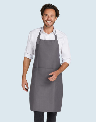 SG ACCESSORIES - BISTRO LISBON - Organic Heavyweight Bib Apron with Pocket, Navy, One Size bedrucken, Art.-Nr. 970592000