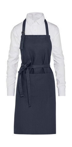 SG ACCESSORIES - BISTRO LISBON - Organic Heavyweight Bib Apron with Pocket, Navy, One Size bedrucken, Art.-Nr. 970592000