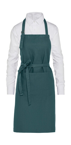 SG ACCESSORIES - BISTRO LISBON - Organic Heavyweight Bib Apron with Pocket, Enamel Blue, One Size bedrucken, Art.-Nr. 970593100