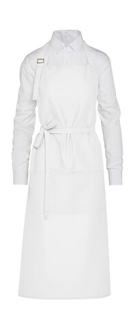 SG ACCESSORIES - BISTRO AMSTERDAM - Recycled Bib Apron with Pocket, White, One Size bedrucken, Art.-Nr. 972590000