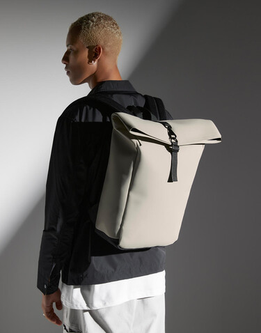 Bag Base Matte PU Rolltop Backpack, Black, One Size bedrucken, Art.-Nr. 977291010