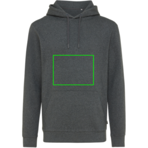 Iqoniq Torres ungefärbter Hoodie aus recycelter Baumwolle ungefärbtes Anthrazit bedrucken, Art.-Nr. T9401.014.XL