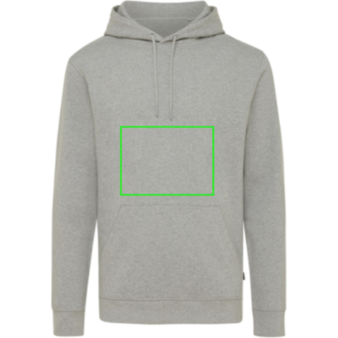 Iqoniq Torres ungefärbter Hoodie aus recycelter Baumwolle heather grey bedrucken, Art.-Nr. T9401.013.XXS