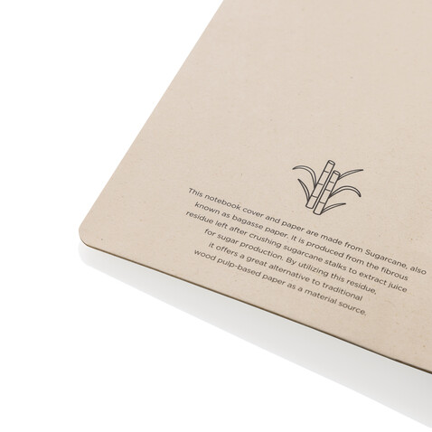 Stylo Bonsucro zertifiziertes Zuckerrohrpapier Notizbuch A5 braun bedrucken, Art.-Nr. P774.559