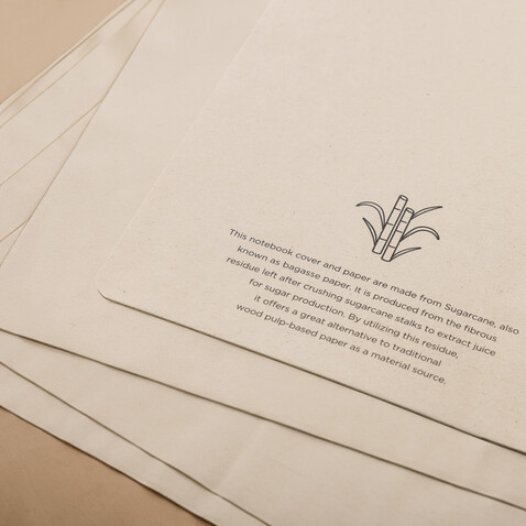 Stylo Bonsucro zertifiziertes Zuckerrohrpapier Notizbuch A5 braun bedrucken, Art.-Nr. P774.559