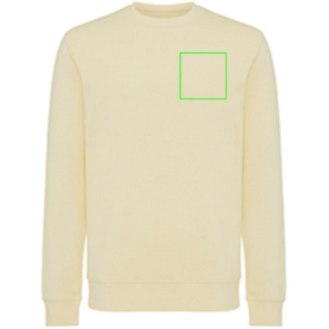 Iqoniq Etosha Lightweight Sweater aus recycelter Baumwolle cream yellow bedrucken, Art.-Nr. T9303.036.XXL