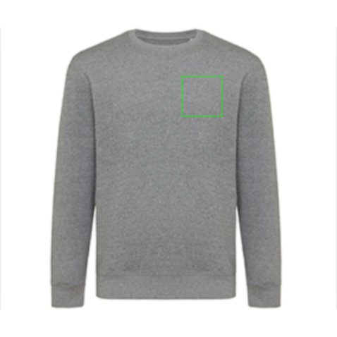 Iqoniq Etosha Lightweight Sweater aus recycelter Baumwolle ungefärbte helles Anthrazit bedrucken, Art.-Nr. T9303.034.XXXL