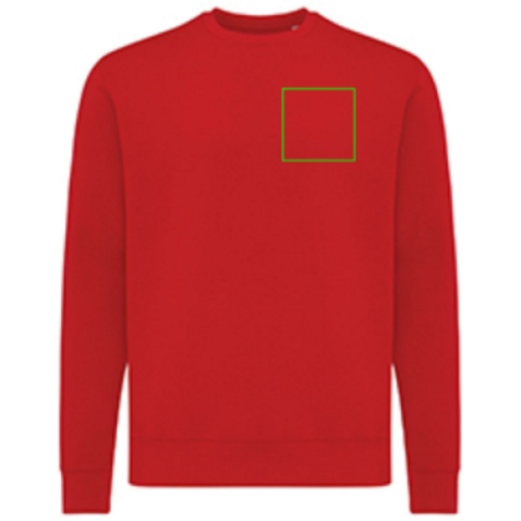 Iqoniq Etosha Lightweight Sweater aus recycelter Baumwolle rot bedrucken, Art.-Nr. T9303.029.XXL