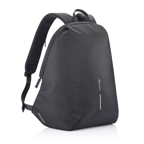 Bobby Soft, Anti-Diebstahl-Rucksack schwarz, grün bedrucken, Art.-Nr. P705.791