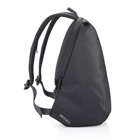 Bobby Soft, Anti-Diebstahl-Rucksack schwarz, grün bedrucken, Art.-Nr. P705.791