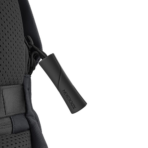 Bobby Soft, Anti-Diebstahl-Rucksack schwarz, grün bedrucken, Art.-Nr. P705.791