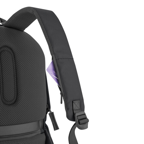 Bobby Soft, Anti-Diebstahl-Rucksack schwarz, grün bedrucken, Art.-Nr. P705.791