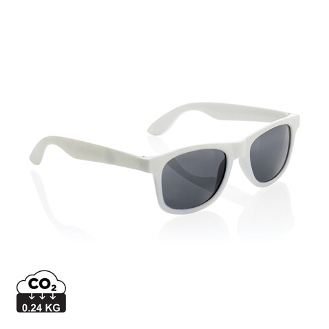Sonnenbrille aus RCS recyceltem PP-Kunststoff weiß bedrucken, Art.-Nr. P453.893