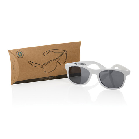 Sonnenbrille aus RCS recyceltem PP-Kunststoff weiß bedrucken, Art.-Nr. P453.893