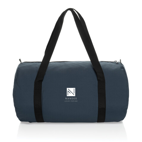 Dillon AWARE™ RPET faltbare Sporttasche navy blau bedrucken, Art.-Nr. P763.1825