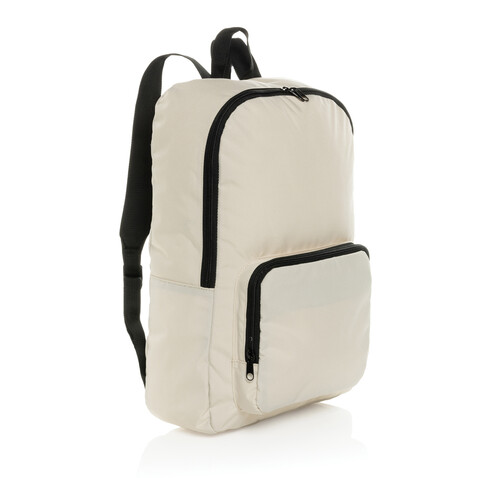 Dillon AWARE™ RPET faltbarer klassischer Rucksack off white bedrucken, Art.-Nr. P763.1913