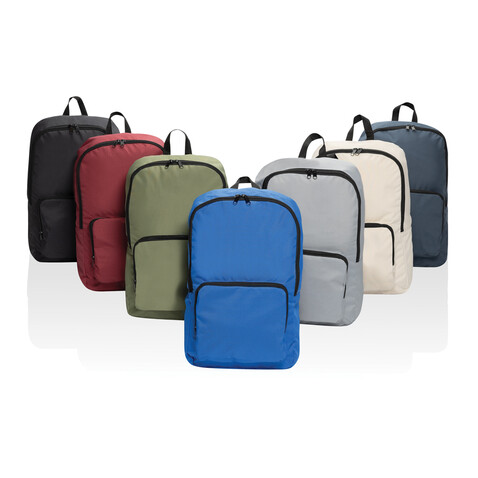 Dillon AWARE™ RPET faltbarer klassischer Rucksack off white bedrucken, Art.-Nr. P763.1913