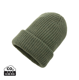 Impact AWARE™ Polylana® doppelt gestrickte Mütze grün bedrucken, Art.-Nr. P453.397