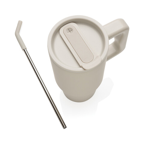 Embrace Deluxe Becher aus RCS recyceltem Edelstahl 900ml beige bedrucken, Art.-Nr. P437.3019