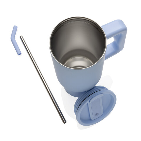 Embrace Deluxe Becher aus RCS recyceltem Edelstahl 900ml hellblau bedrucken, Art.-Nr. P437.3005