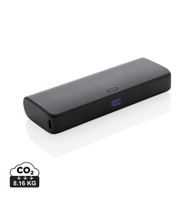 FlashCharge 20.000mAh Fast-Charge Powerbank aus RCS rPlastik schwarz bedrucken, Art.-Nr. P322.481