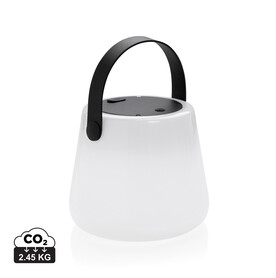 SolarGlow Außenleuchte aus RCS rec. Kunststoff mit USB-Lampe weiß bedrucken, Art.-Nr. P513.473