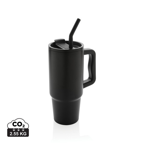Embrace Deluxe Becher aus RCS recyceltem Edelstahl 900ml schwarz bedrucken, Art.-Nr. P437.3001
