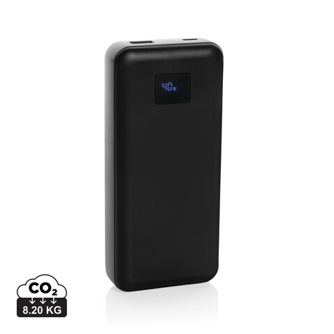 Gridley 20.000mAh 65W Laptop Powerbank aus RCS rPlastik schwarz bedrucken, Art.-Nr. P322.801