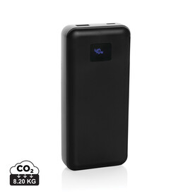Gridley 20.000mAh 65W Laptop Powerbank aus RCS rPlastik schwarz bedrucken, Art.-Nr. P322.801