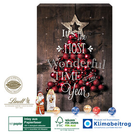 Wand-Adventskalender Lindt „Gourmet Edition“ Organic bedrucken, Art.-Nr. 55343-W