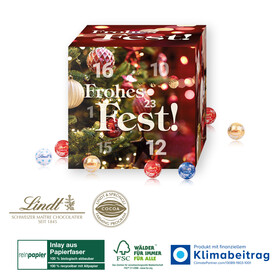 Adventskalender Lindt „Cube“ Organic bedrucken, Art.-Nr. 55361-W