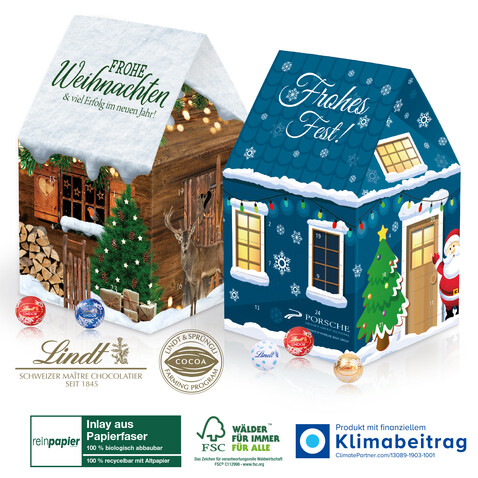 Adventshaus Lindt „Edition“ Organic bedrucken, Art.-Nr. 55364-W