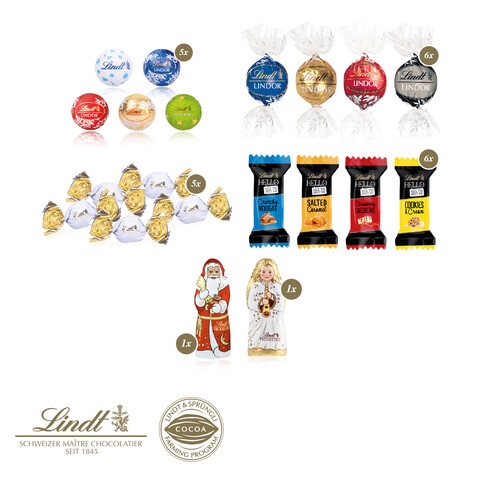 Adventskalender Lindt „Premium-Selection“, Inlay aus Papierfaser bedrucken, Art.-Nr. 55401-W