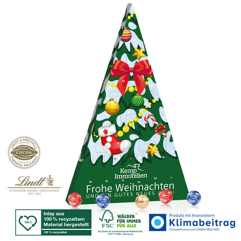 Adventskalender Lindt „Weihnachtsbaum“ bedrucken, Art.-Nr. 95217-W