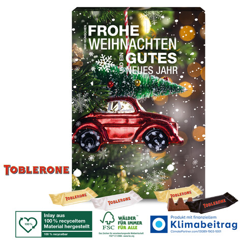 Adventskalender mit TOBLERONE, Inlay aus 100% recyceltem Material bedrucken, Art.-Nr. 95229-W