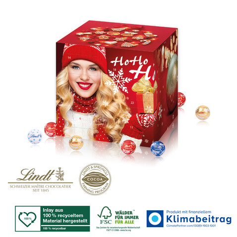 Adventskalender Lindt „Cube“ bedrucken, Art.-Nr. 95327-W