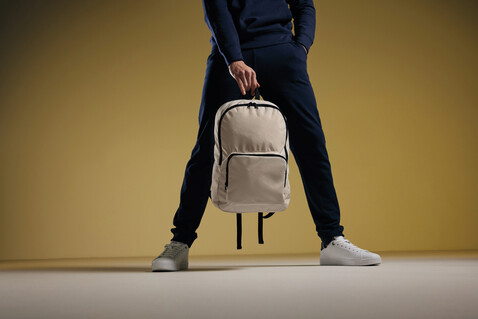 Dillon AWARE™ RPET faltbarer klassischer Rucksack off white bedrucken, Art.-Nr. P763.1913