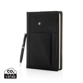 Notizbuch und Stift schwarz bedrucken, Art.-Nr. P773.320 Notizbuch und Stift schwarz bedrucken, Art.-Nr. P773.320