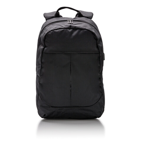 Power USB Laptop-Rucksack schwarz bedrucken, Art.-Nr. P732.061