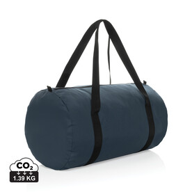 Dillon AWARE™ RPET faltbare Sporttasche navy blau bedrucken, Art.-Nr. P763.1825 Dillon AWARE™ RPET faltbare Sporttasche navy blau bedrucken, Art.-Nr. P763.1825