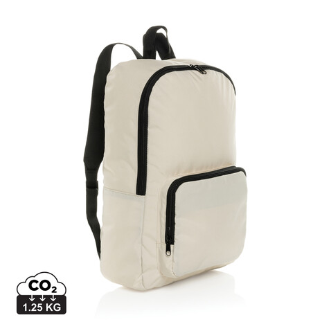 Dillon AWARE™ RPET faltbarer klassischer Rucksack off white bedrucken, Art.-Nr. P763.1913
