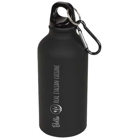 Oregon matte 400 ml Trinkflasche mit Karabiner, schwarz bedrucken, Art.-Nr. 10055900