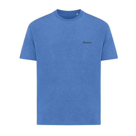 Iqoniq Teide T-Shirt aus recycelter Baumwolle heather blue bedrucken, Art.-Nr. T9105.024.XS