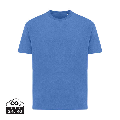 Iqoniq Teide T-Shirt aus recycelter Baumwolle heather blue bedrucken, Art.-Nr. T9105.024.M