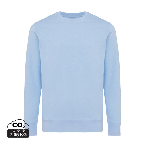 Iqoniq Etosha Lightweight Sweater aus recycelter Baumwolle sky blue bedrucken, Art.-Nr. T9303.022.XXL
